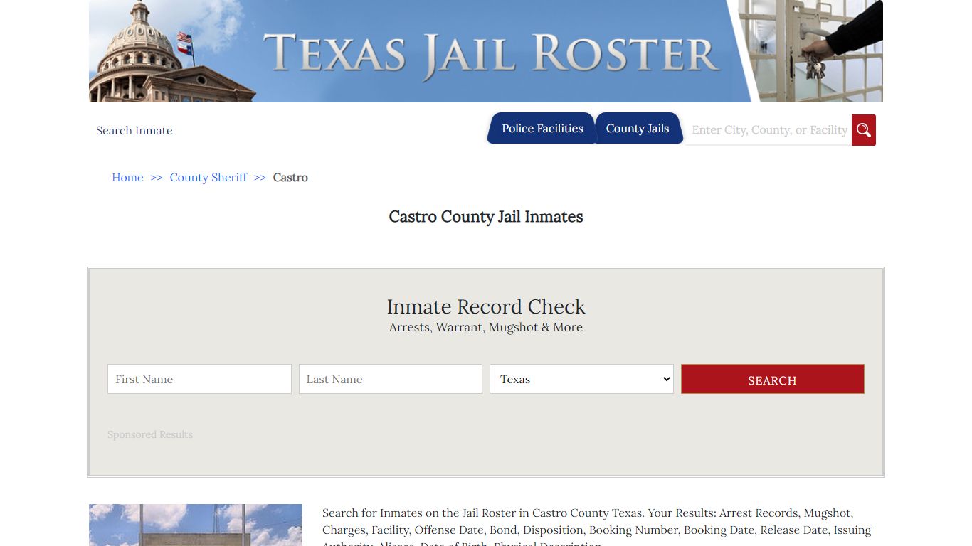 Castro County Jail Inmates - Jail Roster Search